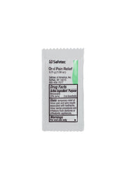 Safetec oral pain relief package on a white background