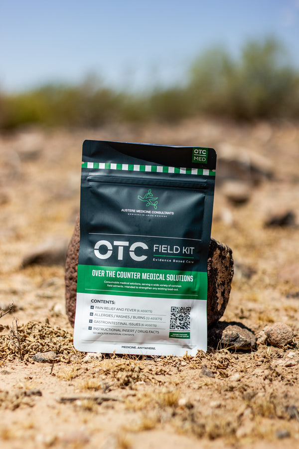 OTC Field Kit packaging on a desert background