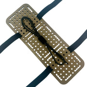 A tan car visor organizer.