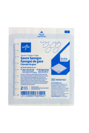 Medline 3"x3" sterile gauze pad packaging on a white background.