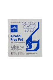 Medline Alcohol Prep Pad package on a white background