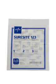 Suresite 123 transparent film dressing packaging on a white background